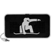 Auto-falante do Doodle do pictograma da snowboardi Caixinhas De Som Para iPod