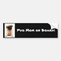 Autocolante no vidro traseiro da mamã do Pug a bor Adesivos