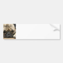 Autocolante no vidro traseiro de sono do Pug Adesivo