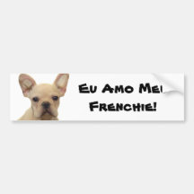 Autocolante no vidro traseiro do Amo Meu Frenchie  Adesivo