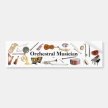 Autocolante no vidro traseiro do músico orquestral adesivos