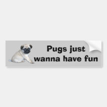 Autocolante no vidro traseiro do Pug Adesivos