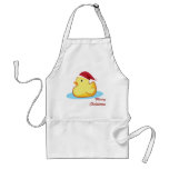 Avental de borracha amarelo do duckie do Feliz Nat aventais