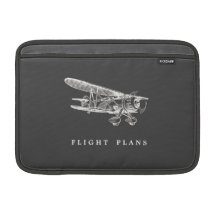 Avião do vintage, planos de vôo bolsas para MacBook air