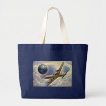 Avião do vintage que voa em todo o mundo nas nuven bolsas