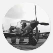 Aviões de lutador de WWII Kingcobra Adesivos Redondos