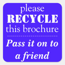 AVON - RECICL por favor etiquetas deste folheto Adesivo Quadrado