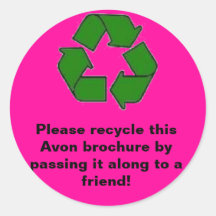 Avon:  Recicl por favor o folheto Adesivos Redondos