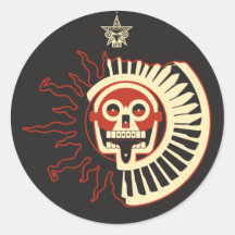 AZTK-Sol-negro-3 '' Adesivos Em Formato Redondos