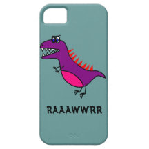 Azul bonito e roxo do caso do iPhone 5 do dinossau Capa iPhone 5 Case-Mate