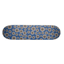 Azul, Brown & plataforma retro branca dos círculos Skate