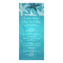 Azul da estrela do mar do programa do casamento de convites