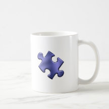 Azul da parte do quebra-cabeça do autismo canecas