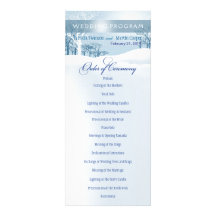 Azul de gelo nevado do programa do casamento no in convites personalizado