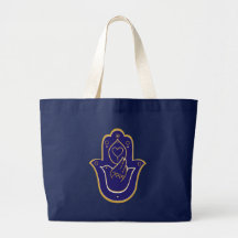 Azul de Hamsa da paz & do amor do Henna Bolsa De Lona