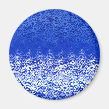 Azul e branco imãs de geladeira