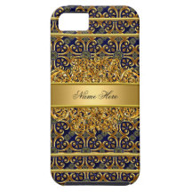 azul elegante elegante do ouro do iPhone 5 Capas iPhone 5