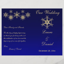 Azul, flocos de neve do brilho do ouro que Wedding Panfletos Coloridos