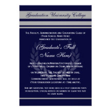 Azul formal do ~ dos anúncios dos formandos convite personalizado
