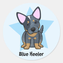 Azul Heeler da estrela de Kawaii Adesivo