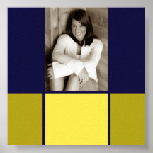 Azul & poster do autógrafo da graduação do ouro