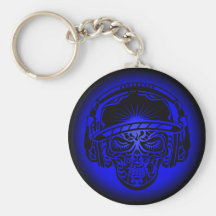 AZUL TRIBAL DO CRÂNIO CHAVEIROS