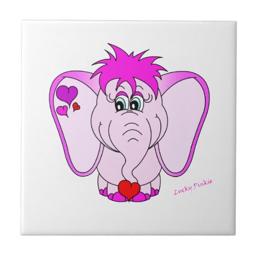 Azulejo afortunado bonito do Pinkie do elefante co