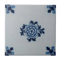 Azulejo azul de Delft do Antiquarian clássico - mo