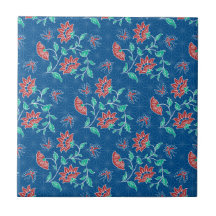 Azulejo floral do Batik de Aiyana
