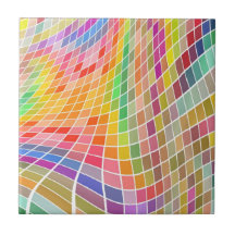Azulejos coloridos em um teste padrão ondulado