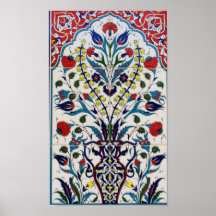 Azulejos islâmicos tradicionais do design floral posters
