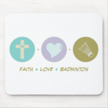 Badminton do amor da fé mousepad