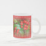 Bagas da madressilva no pano de algodão caneca