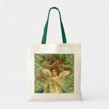 Bagas do azevinho da estrela do ouro do anjo do na bolsas para compras