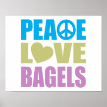 Bagels do amor da paz poster