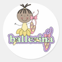 Bailarina - t-shirt e presentes amarelos adesivo em formato redondo