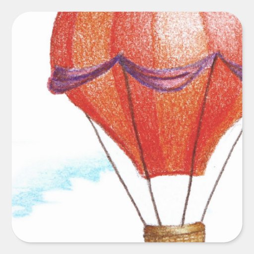 Bal u00e3o de ar quente lunático do vintage adesivo quadrado Zazzle Adesivos De Caminhao Qualificados ~ Bal u00e3o de ar quente lunático do vintage adesivo quadrado Zazzle