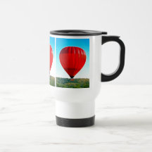 Balão de ar quente para comemorar a vida caneca