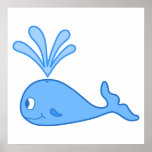 Baleia, azul posters