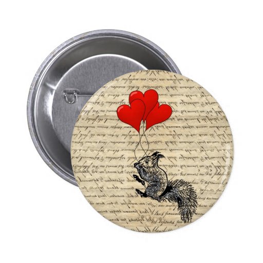 Balões do esquilo e do coração pins