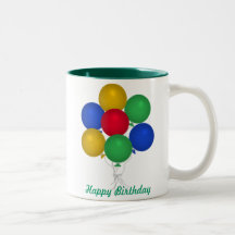 Balões do feliz aniversario canecas