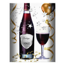 Balões do ouro do preto do vinho do aniversário do convites
