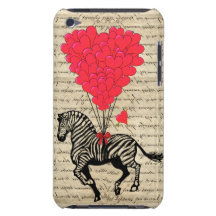 Balões engraçados da zebra & do coração do vintage capas iPod barely there