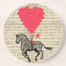 Balões engraçados da zebra & do coração do vintage porta copo