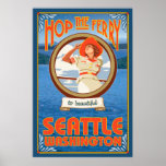 Balsa da equitação da mulher - Seattle, Washington Poster