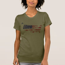 Bandeira afligida os Estados Unidos camisetas