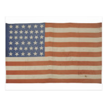 Bandeira americana com 39 estrelas cartao postal