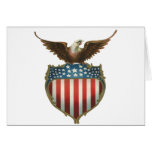 Bandeira americana e águia americana patrióticas d cartão