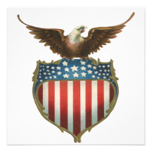 Bandeira americana e águia americana patrióticas d convite personalizado