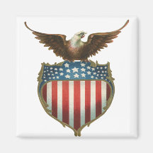 Bandeira americana e águia americana patrióticas d imã de refrigerador